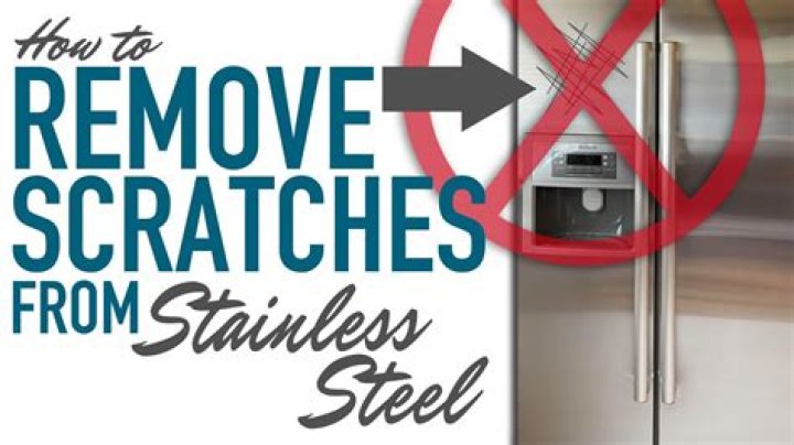 How do you remove scratches from stainless steel refrigerator?